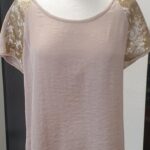 Shirt “ Le Comte “ Größe 38 in Beige/Pailletten