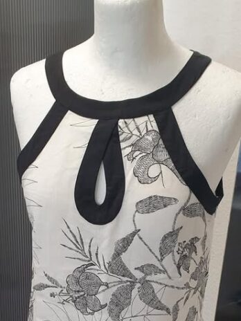 Kleid “ Jones “ Größe 36 in Offwhite/Schwarz gemustert 100% Leinen