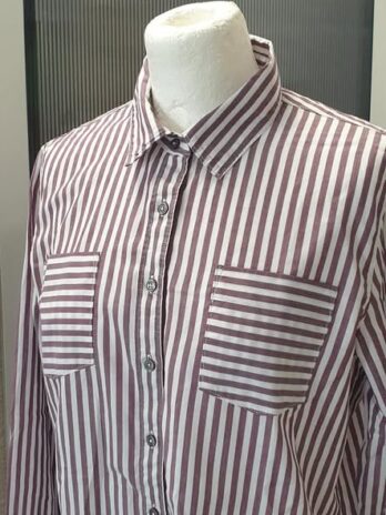 Bluse “ Tommy Hilfiger “ Größe 36 in Beere/Weiß gestreift