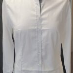 Bluse “ Eterna Slim Fit “ Größe 36/38 in Weiß/Grau
