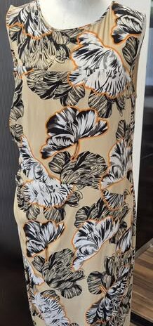 Kleid “ Jones “ Größe 42 in Camel/Schwarz/Weiß/Orange gemustert