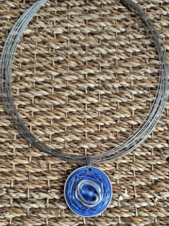 Kette “ Handmade “ in Silber/Blau