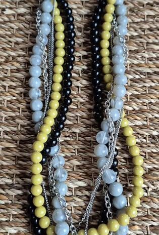 Kette “ Bijou Brigitte “ in Grün/Schwarz/Grau/Silber