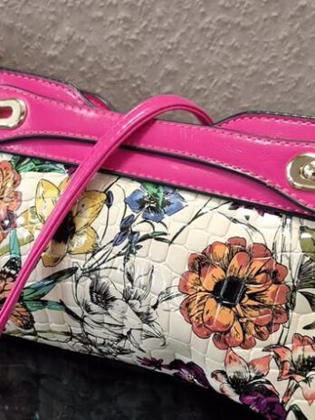 Tasche “ Made in Italy “ in Pink/Floral Kunstleder Maße Breite ca 28cm Höhe ca 16cm