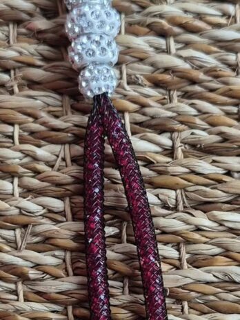 Kette “ Bijou Brigitte “ in Weinrot/Silber