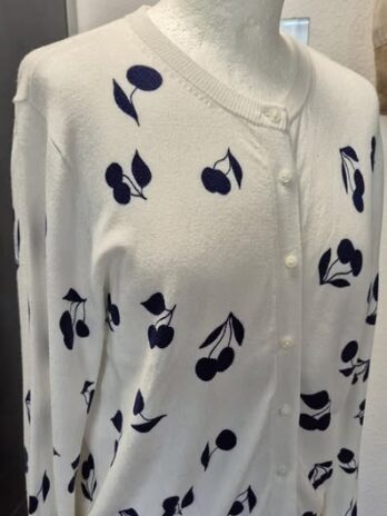 Cardigan “ Marks & Spencer “ Größe 40 in Weiß/Dunkelblau/Kirschen