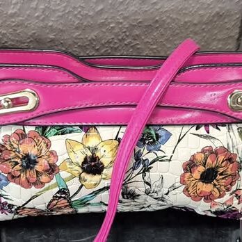 Tasche “ Made in Italy “ in Pink/Floral Kunstleder Maße Breite ca 28cm Höhe ca 16cm