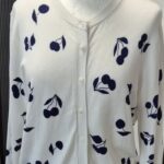 Cardigan “ Marks & Spencer “ Größe 40 in Weiß/Dunkelblau/Kirschen