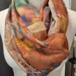 Pashmina “ Made in Italy “ in Bunt gemustert 80% Viscose 20% Seide