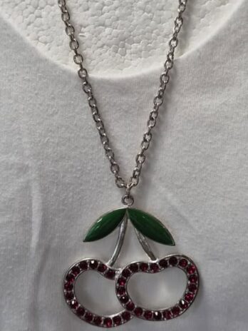 Kette “ Bijou Brigitte “ in Silber/Rot/Grün/Kirschen