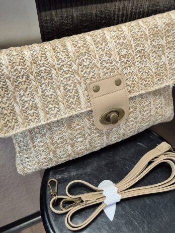 Basttasche “ Ale-Hop “ in Beige gemustert NEU! Breite ca 29cm Höhe ca 22cm
