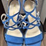 Sandalen “ Made in Italy “ Größe 40 in Blitzblau/Leder Blockabsatz