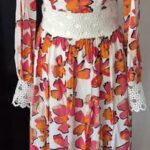 Maxikleid “ Hugo Boss “ Größe 36 in Pink/Orange/Spitze mit Cut-Outs(Ärmel)