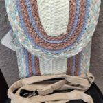 Bastsmartphontasche “ Ale-Hop “ in Beige/Blau gemustert NEU! Breite ca 17cm Höhe ca 22cm