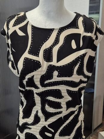 Shirt “ Comma “ Größe 36 in Schwarz/Beige gemustert