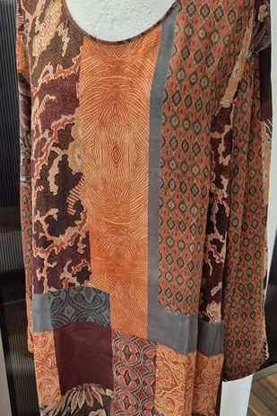 Bluse “ Gerry Weber “ Größe 46 in Terracotta/Braun/Orange gemustert