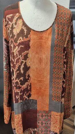 Bluse “ Gerry Weber “ Größe 46 in Terracotta/Braun/Orange gemustert