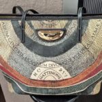 Tasche/Shopper “ Gattinoni “ in Oliv/Orange/Gelb gemustert Breite ca 44cm Höhe ca 32cm