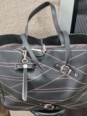 Tasche/Shopper “ Marina Hörmanseder “ in Schwarz/Rosa Breite ca 48cm Höhe ca 30cm