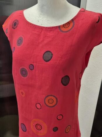 Kleid “ Made in Italy “ Größe M in Pink gemustert 100% Leinen