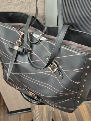 Tasche/Shopper “ Marina Hörmanseder “ in Schwarz/Rosa Breite ca 48cm Höhe ca 30cm