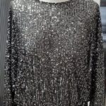 Shirt “ Made in Italy “ Größe M in Silber/Schwarz/Pailletten