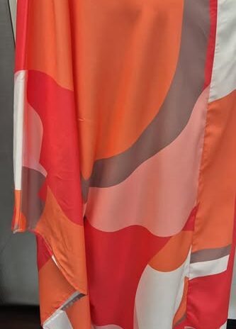 Shirt “ Made in Italy “ Größe 38/40 in Coralle/Orange/Offwhite/Rosa/Schlamm gemustert