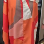 Shirt “ Made in Italy “ Größe 38/40 in Coralle/Orange/Offwhite/Rosa/Schlamm gemustert