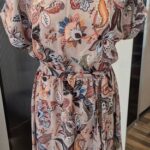 Kleid mit Bindegürtel “ Cloud 5IVE “ Größe 36 in Beige/Orange floral