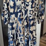 Kleid “ Emma Fashion “ Größe 40/42 in Blau/Beige gemustert NEU!