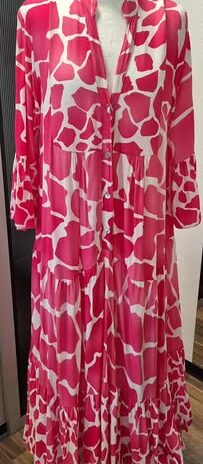 Maxikleid “ Aust “ Größe 40/42 in Pink/Weiß gemustert
