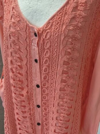 Bluse “ Abbino Less is More “ Größe 44/46 in Apricot 100% Baumwolle