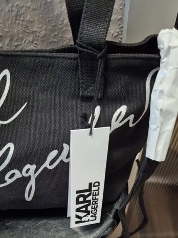 Tasche “ Karl Lagerfeld “ in Schwarz/Canvasleinen NEU! Breite ca 29cm Höhe ca 20cm