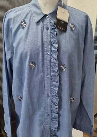 Bluse “ Jones “ Größe 42 in Blau/Bestickt NEU!
