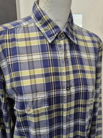 Herren-Hemd “ Boss Orange “ Größe M in Blau/Gelb/Weiß kariert