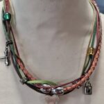 Kette “ Handmade “ in Terrakotta/Lederband/Magnetverschluß