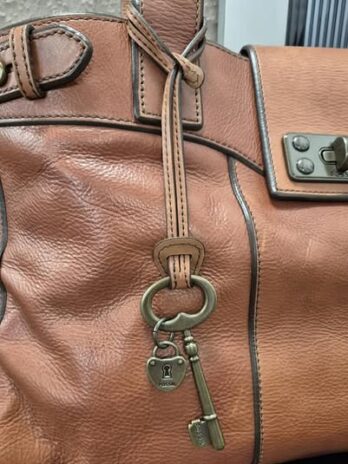 Tasche/Shopper “ Fossil “ in Cognac/Leder Breite ca 47cm Höhe ca 30cm