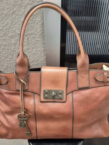 Tasche/Shopper “ Fossil “ in Cognac/Leder Breite ca 47cm Höhe ca 30cm