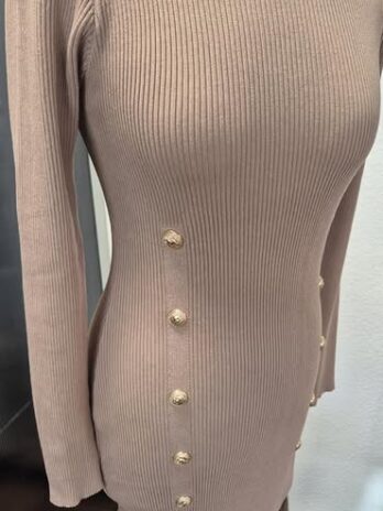 Rippstrickkleid “ Luc-Ce “ Größe S/M in Taupe