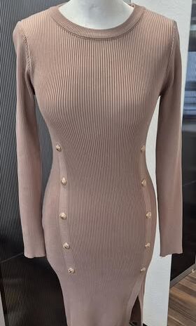 Rippstrickkleid “ Luc-Ce “ Größe S/M in Taupe