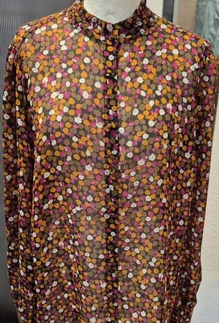 Bluse “ Modström “ Größe 40  in Magenta/Curry/Oliv gemustert