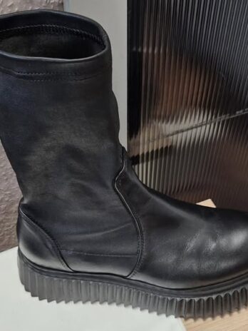 Booties “ AGL “ Größe 38,5 in Schwarz/Leder mit Schuhsack