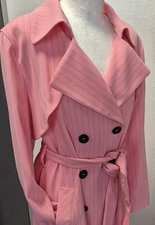 Mantel “ Marccain “ Größe 38 (N3) in Rosa/Schwarz/Nadelstreif