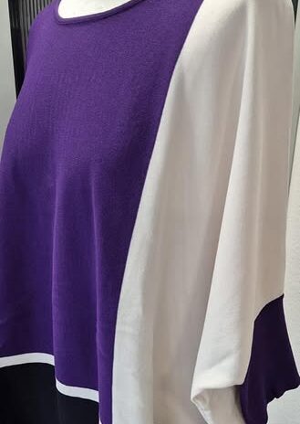 Pulli “ Someday “ Größe OS in Lila/Offwhite/Dunkelblau