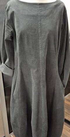 Cordsamtkleid “ Made in Italy “ Größe L in Anthrazitgrau