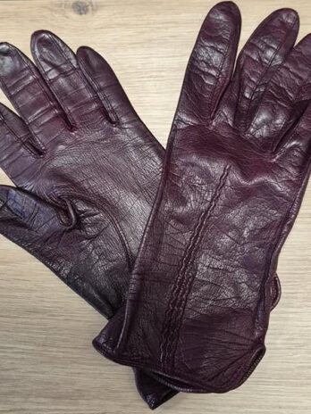 Handschuhe “ Made in Italy “ Größe S in Bordeuauxrot/Leder