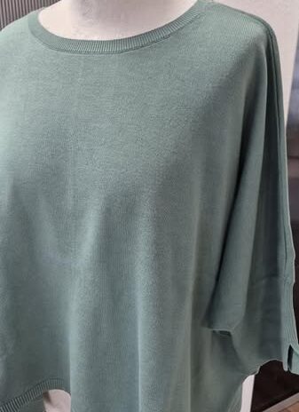 Pulli “ Repeat “ Größe OS (38-40/42) in Salbeigrün oversized geschnitten