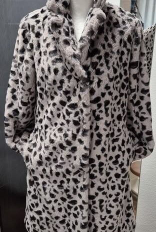 Mantel “ Frieda & Freddies “ Größe 36 in Taupe/Animalprint Fake-Fur