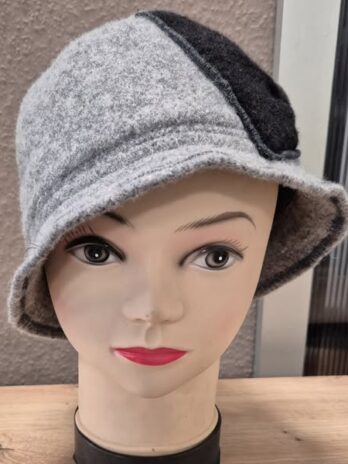 Hut “ Mayser “ Größe OS in Grau/Schwarz 100% Wolle