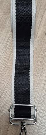 Taschengurt “ Made in Italy “ in Schwarz/Beige Textil